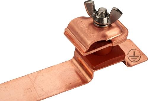 Clamp on the roof for the down conductor with its elevation above the clamp to 15 mm (copper)-2